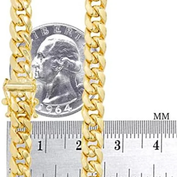 10k Real Yellow Gold Solid Miami Cuban Link 6mm Chain Necklace - Picture 9 of 12